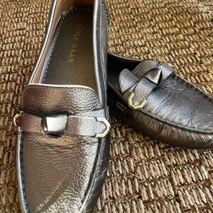 Cole Haan Silver Leather Loafers